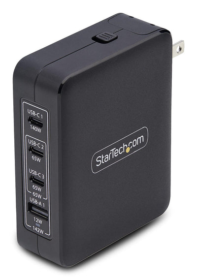 StarTech.com 140W USB-C Wall Charger, 3x USB-C/1x USB-A, PD 3.1 Intern