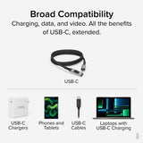 Plugable Technologies USB C Extension Cable 3.3 Ft, Digital Power Mete