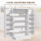 Freestanding Kitchen Pantry Storage Cabinet Kitchen Cabinet with 5-Tier Shelf 12 Spice Racks Adjustable Shelves