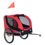 Pet Bike Trailer Bike Cart Bicycle Dog Cat Travel Carrier Foldable Red
