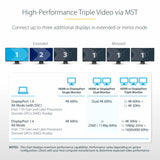 Adaptateur multiprise StarTech.com USB-C triple moniteur, Dual 4K 60Hz + 4K