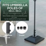 Square Umbrella Base with Wheels, 99 lbs Water or 132 lbs Sand Filled, with Double Adjustable Knob
