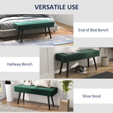 Banc de chambre tapissé de 99 cm, banc de bout de lit moderne avec pieds en acier