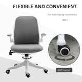 Chaise de bureau pivotante à 360°, fauteuil de bureau en tissu respirant avec accoudoirs relevables et hauteur réglable
