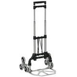 6-Wheels Stair Climber Hand Truck, Dolly Heavy Duty Folding Steel Load Cart with Adjustable Telescoping Handle for Moving