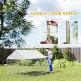 Outdoor Dog Kennel with Waterproof & Anti-UV Cover, Quick-Connect Frame, Secure Lock for Small Medium Dogs