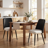 Chaises de salle à manger en tissu, ensemble de 2 chaises de cuisine avec pieds en acier et siège rembourré pour salle à manger