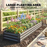 8'x2'x1' Galvanized Raised Bed, Large Elevated Planter Box for Growing Flowers