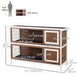 2 Tier Wooden Rabbit Hutch Bunny Pet House Wooden Coop Run