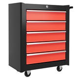 Rolling Tool Chest, 5-Drawer Lockable Tool Cabinet with 4 Wheels, Toolbox Storage Organizer for Garage