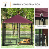 Outdoor Dog Kennel, Lockable Pet Playpen Crate, Welded Wire Steel Fence