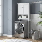3-Tier Over Toilet Storage Unit Washing Machine Cabinet Dryer Cabinet with Adjustable Shelf for Bathroom