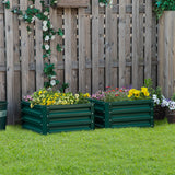 2' x 2' x 1' 2-Pieces Raised Garden Bed with Galvanised Steel Frame for Vegetables