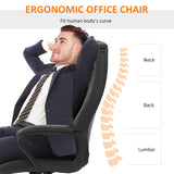 Massage Office Chair, High Back Executive Office Chair with 6-Point Vibration, Adjustable Height, Swivel Seat and Rocking Function
