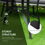 Table repas patio 42 pouces avec trou parasol, table bistro ronde extérieure pour jardin pelouse cour, acier