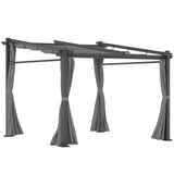 Metal Pergola with Sliding Roof Canopy, 10' x 10'