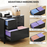 Lateral Filing Cabinet, Farmhouse File Cabinet with 4 Drawers, Fit Letter/A4/Legal Hanging Files
