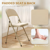 4 Pack Folding Chairs with Padded Seats, Velvet Portable Party Chairs with Steel Frame