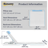 2 Pieces Beach Lounge Chair, Outdoor Folding Chaise Lounge Set w/ Pillow for Sunbath