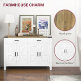 Sideboard Buffet Cabinet, Farmhouse Kitchen Storage Cabinet w/ 2 Drawers and Shelves for Living Room