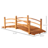 Passerelle de jardin en bois 6FT, pont arc classique avec garde-fou pour ruisseau étang passage