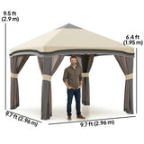 10' x 10' Pop Up Canopy with Netting, Foldable Tents for Parties, Height Adjustable, with Storage Bag
