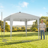 10 x 10 ft Pop Up Canopy Tent with Central Light, UPF 50+ Instant Portable Canopy Shelter with Remote