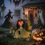 Halloween Animated Skeleton with Glowing LED Eyes