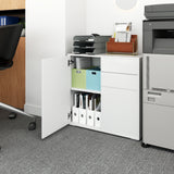 High Gloss Buffet Sideboard with 2 Drawers, 2 Doors and Adjustable Shelf, Kitchen Storage Cabinet with Push Open Design