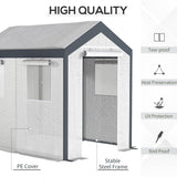 8' x 6' x 7.5' Heavy-duty Walk-in Greenhouse Outdoor Vegetable Plants Growing Warm House Seed Plant Growth Tent Polytunnel Shelter White