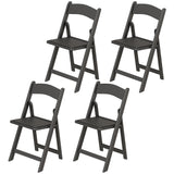 4 Pack Folding Chairs, Foldable Resin Chair with Padded Seat