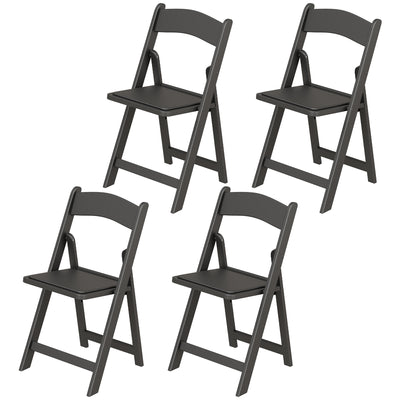 4 Pack Folding Chairs, Foldable Resin Chair with Padded Seat