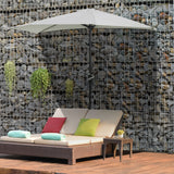 9ft Half Round Umbrella Outdoor Patio Garden Balcony Parasol Window Sun Shade w/ 5 Ribs