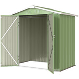 Remise de rangement extérieure 6,5' x 4', cabanon de jardin en métal avec portes doubles verrouillables