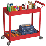 Rolling Tool Cart, 2 Tier Mobile Service Utility Cart with Wheels