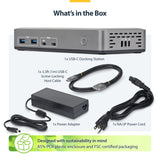 Station d'accueil StarTech.com USB-C, triple moniteur 4K pour ordinateur portable