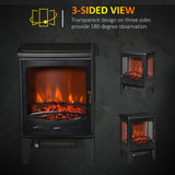 Electric Fireplace Heater, Freestanding Fireplace Stove with Realistic Adjustable Flame Effect and Adjustable Temperature