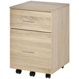 Mobile Filing Cabinet, Vertical File Cabinet with 2 Drawers, Wheels, for Letter or A4 File
