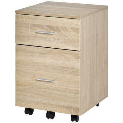Mobile Filing Cabinet, Vertical File Cabinet with 2 Drawers, Wheels, for Letter or A4 File