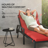 Coussin de chaise longue de patio Rembourrage de transat avec appuie-tête et attaches