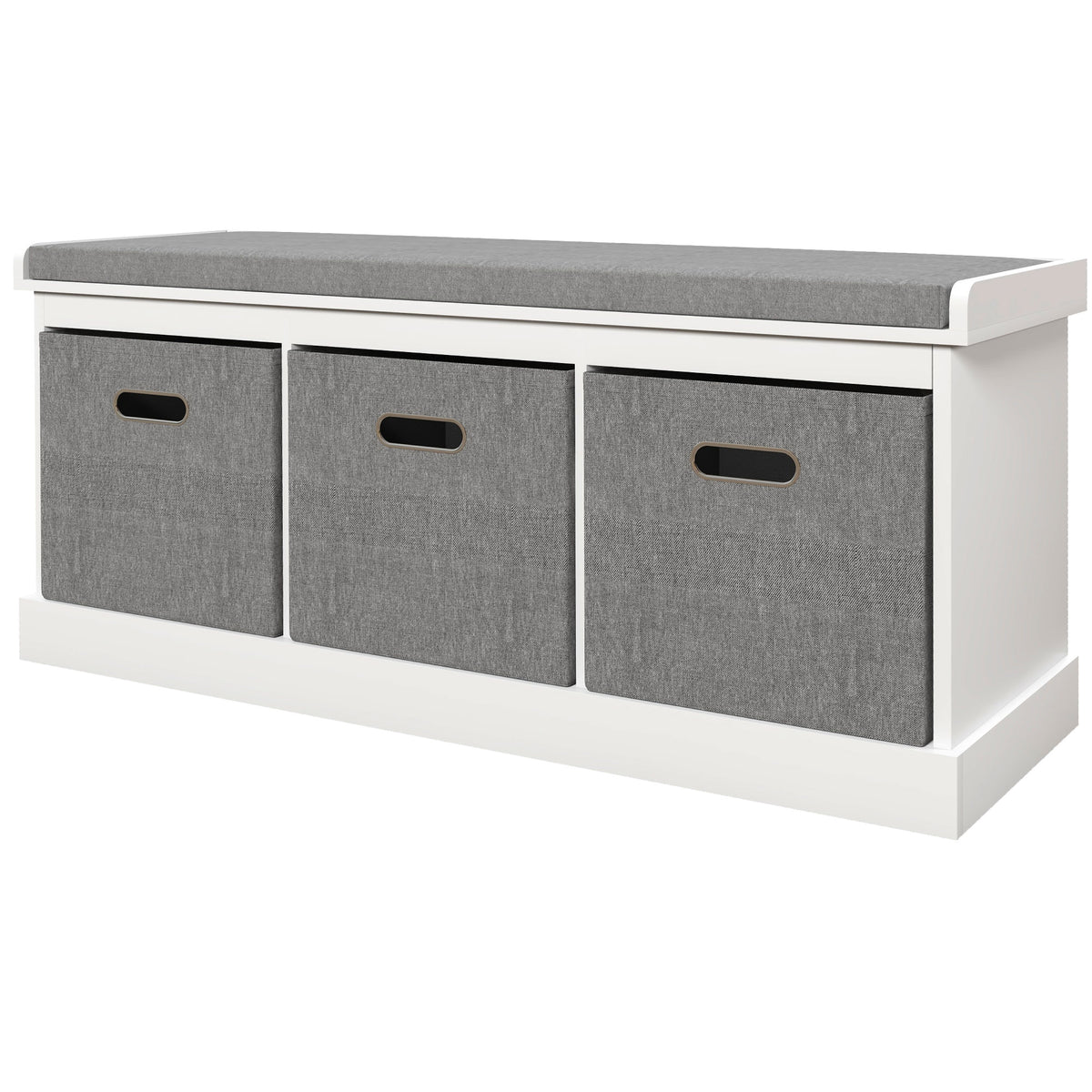 Banc de rangement pour chaussures avec siège, 3 tiroirs en tissu pour corridor