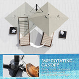 8 FT Aluminium Cantilever Patio Umbrella with 360° Rotation, Crank and Tilt for Garden