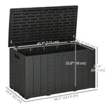 81 Gallon Garden Storage Box, Waterproof Double Wall Storage Container with Wheels and Handles