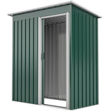 5 x 3 FT Outdoor Storage Shed with Sliding Door and Sloped Roof, Steel Frame Garden Shed Tool Equipment