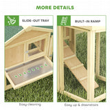 Wooden Chicken Coop, Outdoor Backyard Garden Large Rabbit Hutch with Nesting Box, Drawer