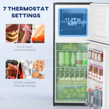 Double Door Mini Fridge with Freezer, 4.6 Cu.Ft Small Refrigerator with Thermostat, Shelves