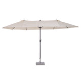 15ft Double-Sided Patio Umbrella Rectangular Parasol Sun Shelter Canopy Shade UV Protection w/ Hand Crank