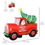 6ft Christmas Inflatable Santa Claus Driving A Truck with LED Lights