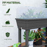41L Self Watering Raised Garden Bed w/ Ventilation Transparent Lid Greenhouse, Planter Box w/ Storage Shelf
