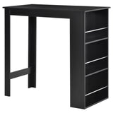 Bar Table Counter Height Dining Table with 3 Storage Shelves for Kitchen